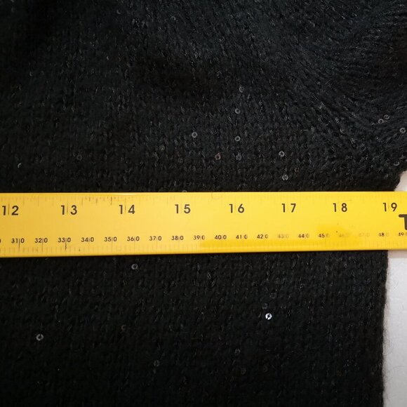 J. Jill Ladies Black with Sequins Size Large Petite Open Cardigan - Picture 7 of 9